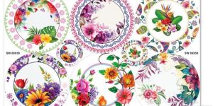 180 GSM Flower Printed Paper Plate