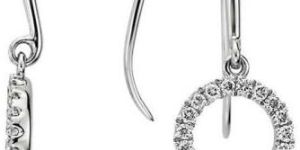 Circle Diamond Drop Earrings