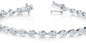 East West Bezel Set Pear Diamond Tennis Bracelet