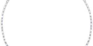 Horizontal Set Baguette Diamond Choker Tennis Necklace