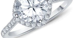Kite Style Halo Accent Diamond Engagement Ring Center Diamond
