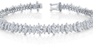 North South Set Mismatch Size Marquise Diamond Tennis Bracelet