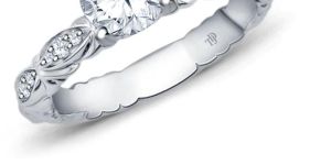 Unique Marquise Design Engagement Ring with Center Diamond