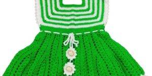 Crochet Girl Green Frock with Jacket