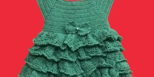 Crochet Girl Party Wear Frock