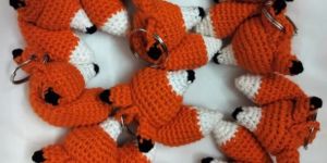Fox Design Crochet Keychain