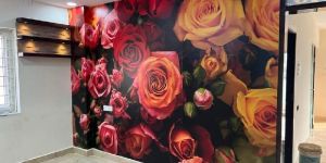 PVC Floral 3D Rose Flower Printed Wallpaper