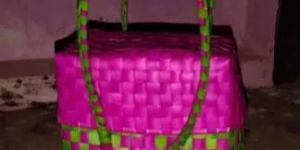 Palm Leaf Loop Handle Bag