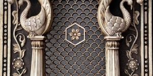 Marble Antique Peacock Design Window