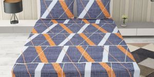 Orange Diagonal Polyester Bedsheets
