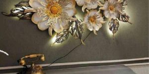 Metal Japanese Flower LED Wall Art Frame