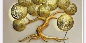 Metal Round Plates Tree Wall Art