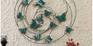 Metal Spiral Butterfly Wall Decor Frame