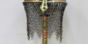 Iron Mughal Jali Helmet Lamp