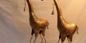 Long Neck Deer T-Light Candle Holder Set