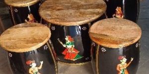 Painted Iron Stool Set