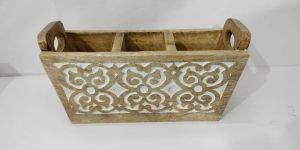 Wooden Cutlery Caddy Box