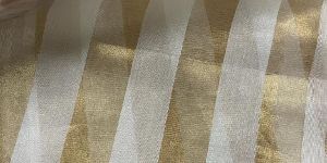 Cotton Silk Golden Stripes Fabric