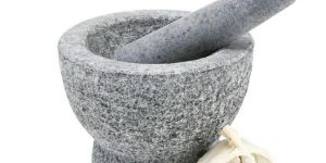 Marble Mortar and Pestle Black Non Polished