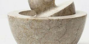 MARBLE Mortar and Pestle Brown