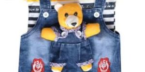 Denim Blue Dungaree Half Sleeves Dress