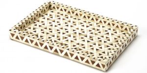 Bone Inlay Rectangle Serving Tray