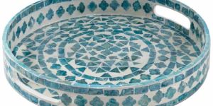 Mother of Pearl Round Serving Tray