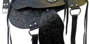 Wester Leather Treeless Black Saddle