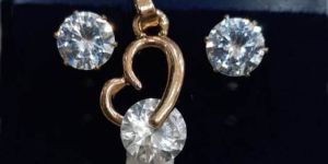 Gold Plated AD Pendant Set