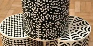 Wooden Inley Table Set