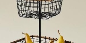 2 Tier Square Hanging Metal Fruit Basket