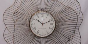 Gold Metal Floral Wall Clock