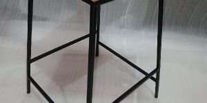 Iron Stool with Wooden Top