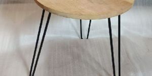 Iron Table with Wooden Top