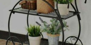 Iron Trolley Pot Stand