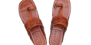 Leather Stitching Kolhapuri Handmade Slippers