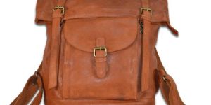 Genuine Leather Trendy backpack Bag For Men & Women-Cognac (1193-1)