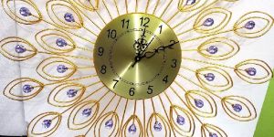 Peacock Feather Wall Clock