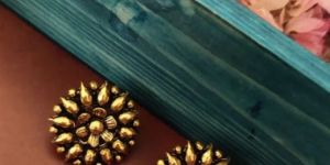 Gold Plated Sunflower Stud Earrings