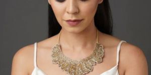 Gold Toned Choker Necklace Set