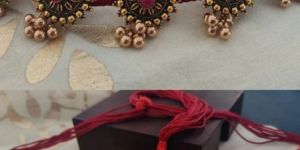 Red German Silver Choker Set
