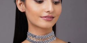 Silver Black Tassel Necklace