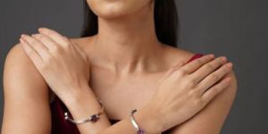 Silver Plated Stone Studded Bangles