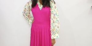 Printed Long Frock with Shirt