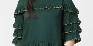 Ladies Green Rayon Top