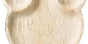 Special Teddy Bear Areca Leaf Plate