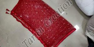 Red Net Dupatta