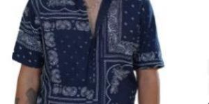 Paisley Printed Blue Half Sleeves Shirt