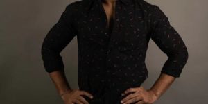 Regular Fit Black Printed Shirt