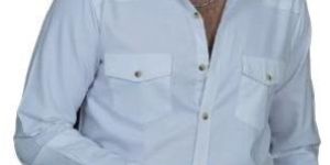 White Double Pocket Full Sleeves Shirt